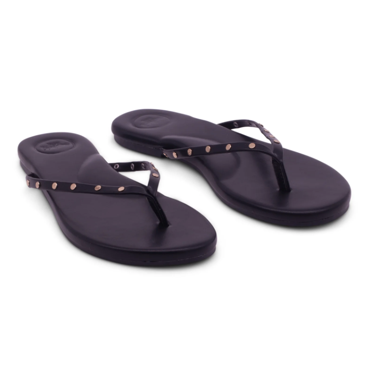 Indie elvis sandals - black with studs