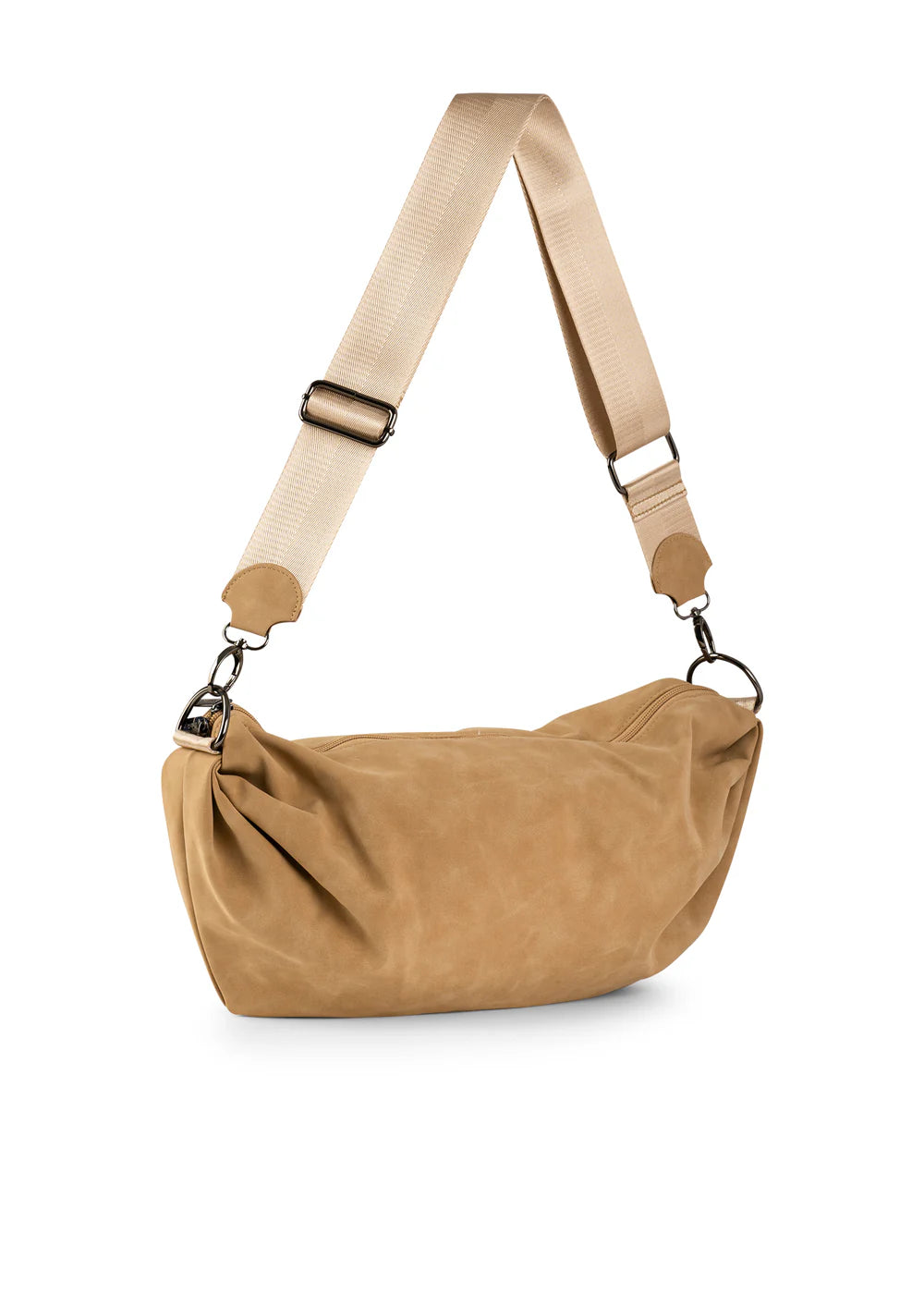 Ollie vegan suede sling bag - toast