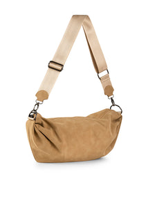 Ollie vegan suede sling bag - toast