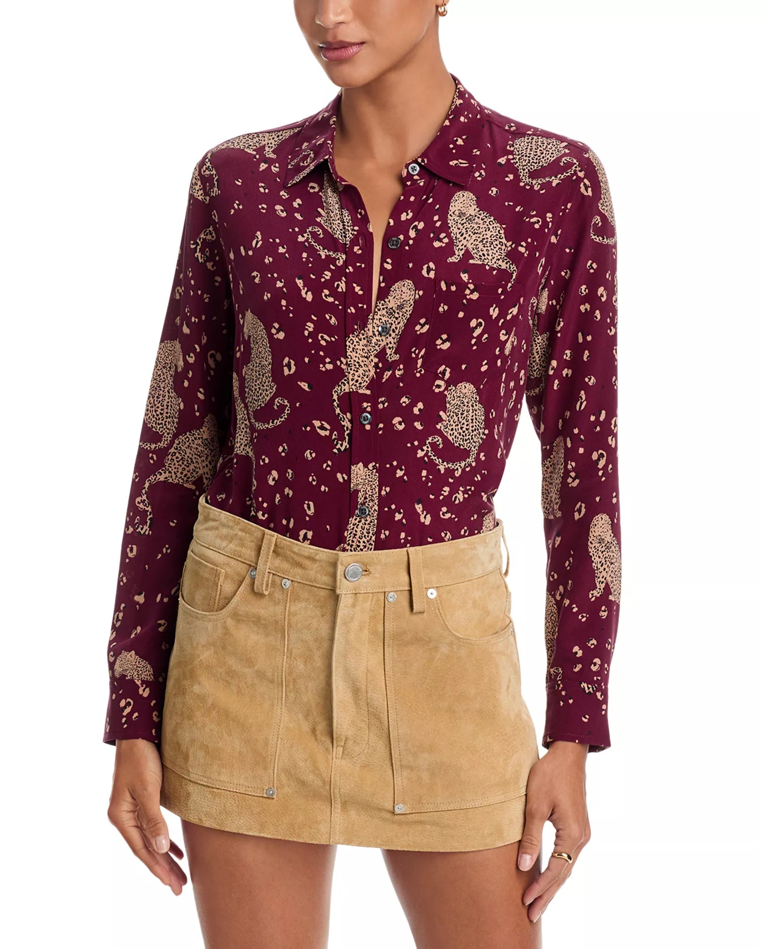 Kate shirt - oxblood leopard