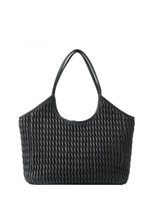 Isla tote - jet black vegan leather