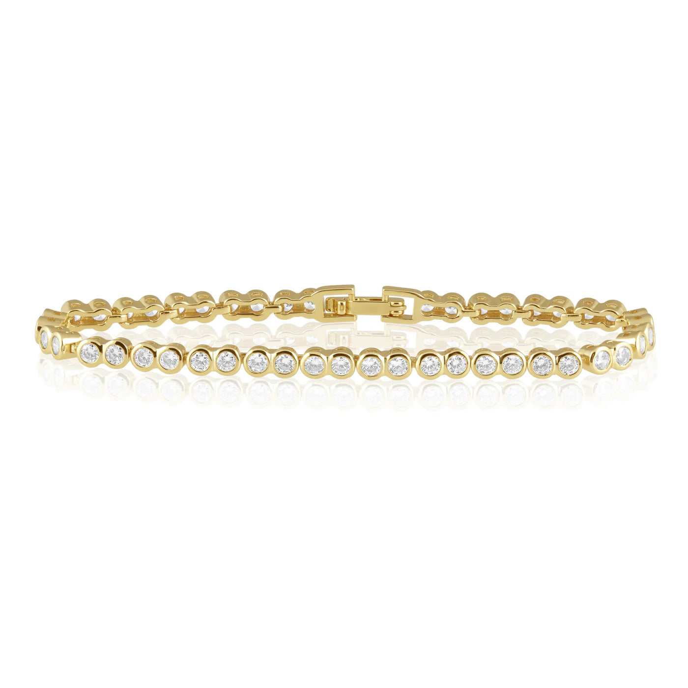 Bezel tennis bracelet (6.5) - gold