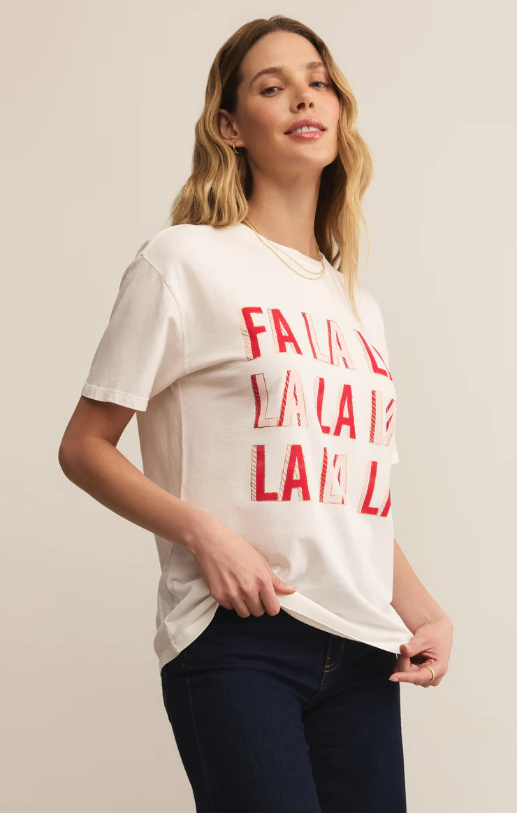 Falalala Boyfriend Tee - sea salt