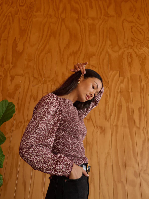 Aidan smocked blouse - winter floral