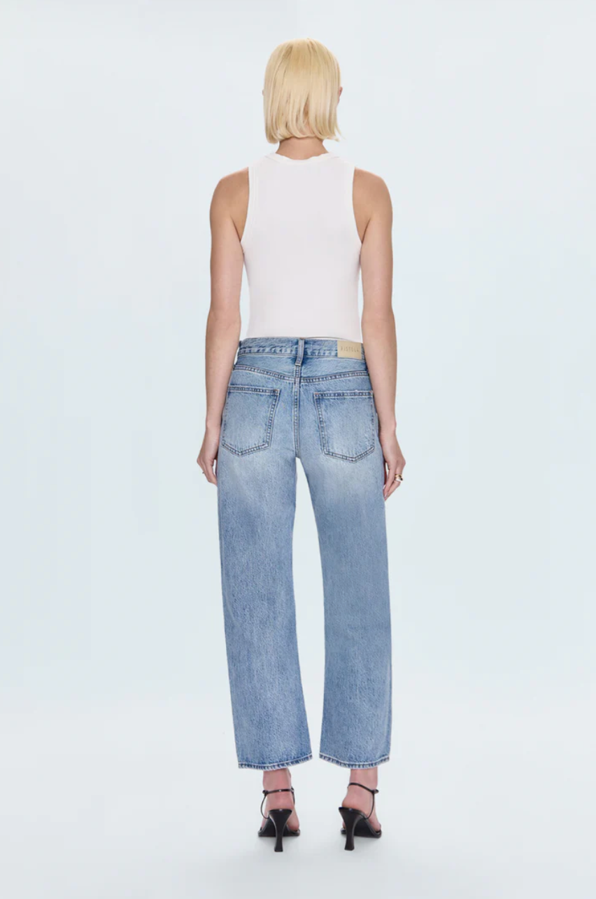 Lexi mid rise bowed straight jean - bowie