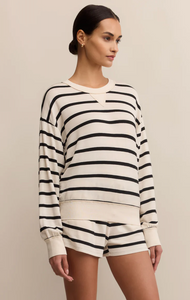 Stand Out Striped Sweatshirt - crystal