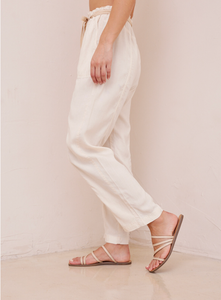 Seamed belted trouser - spring navy