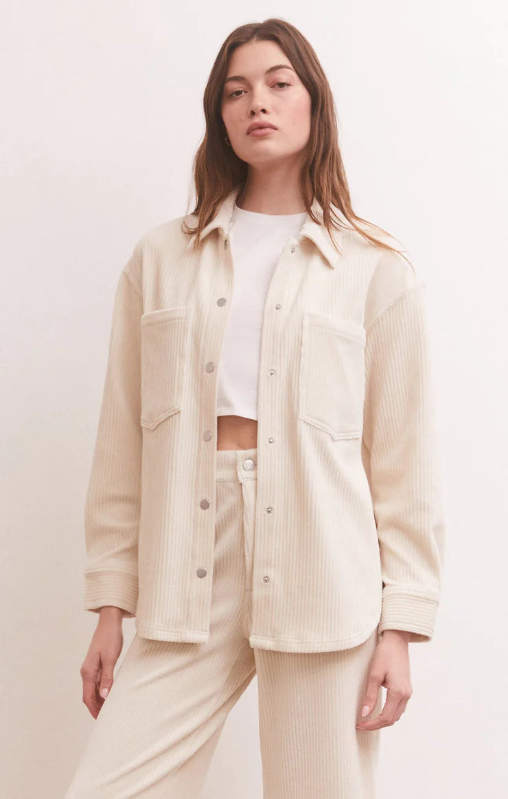 Union knit cord jacket - adobe white