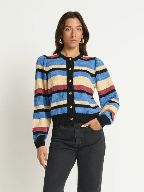Carmela cardigan - velour multi stripe
