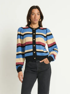 Carmela cardigan - velour multi stripe