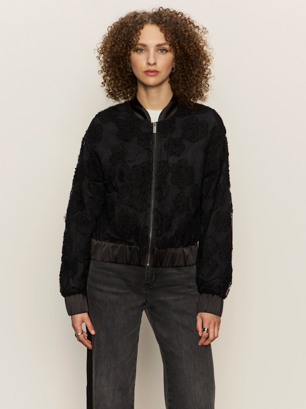 Rosy party bomber - black
