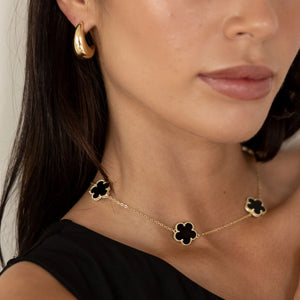 Adeline clover necklace - malachite green