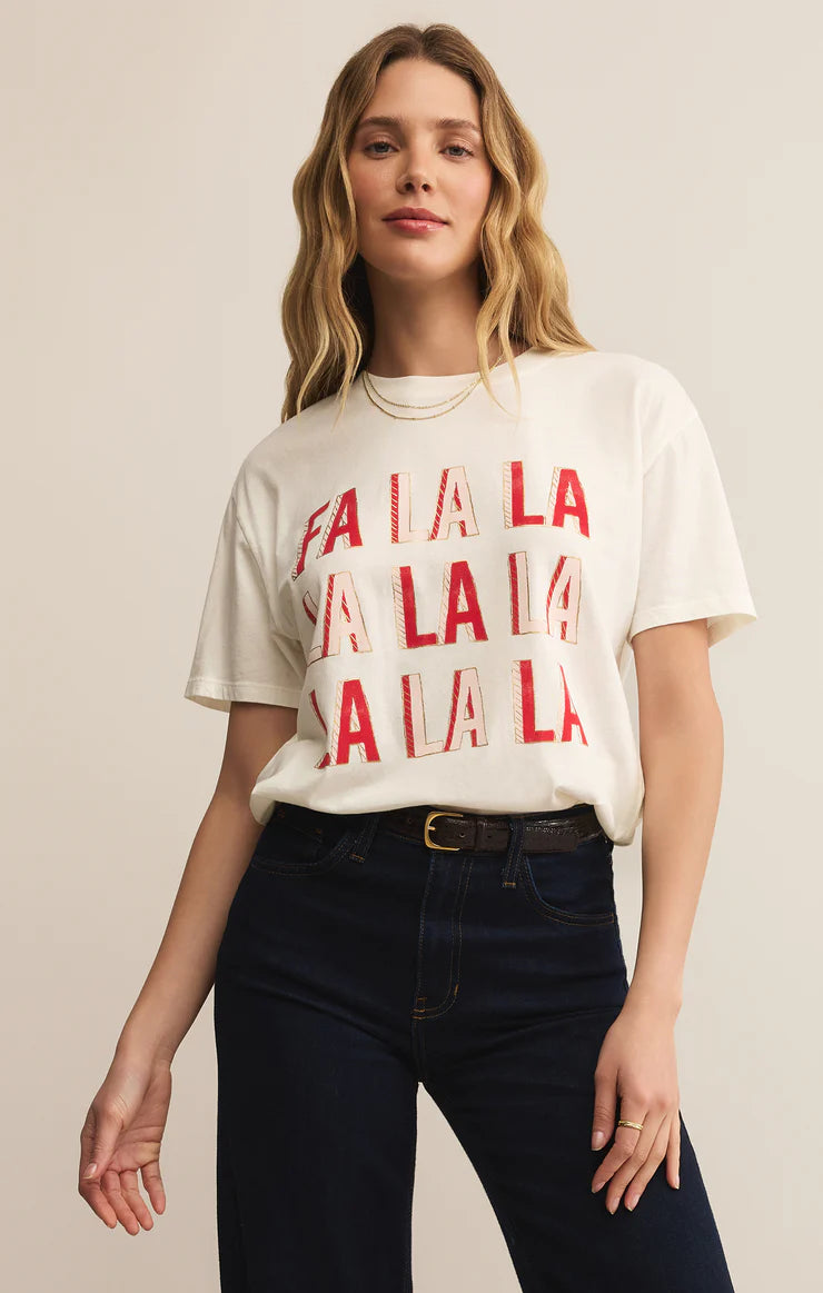 Falalala Boyfriend Tee - sea salt
