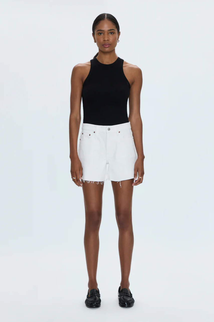 Kennedy relaxed mid rise cut-off shorts - antique white