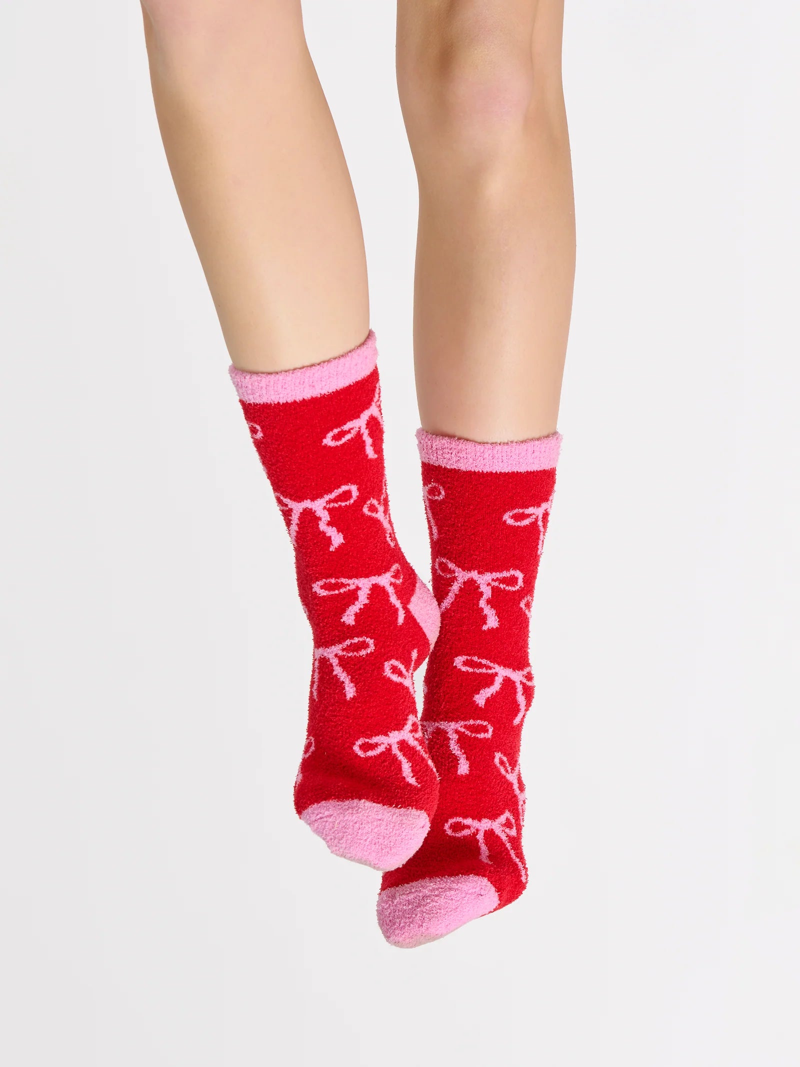 Bow socks - red