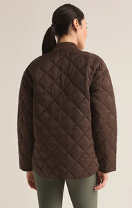 Sunrise quilted bomber jacket - coffee bean