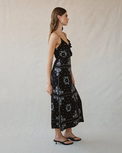 Ruffle cami midi dress - bandana print
