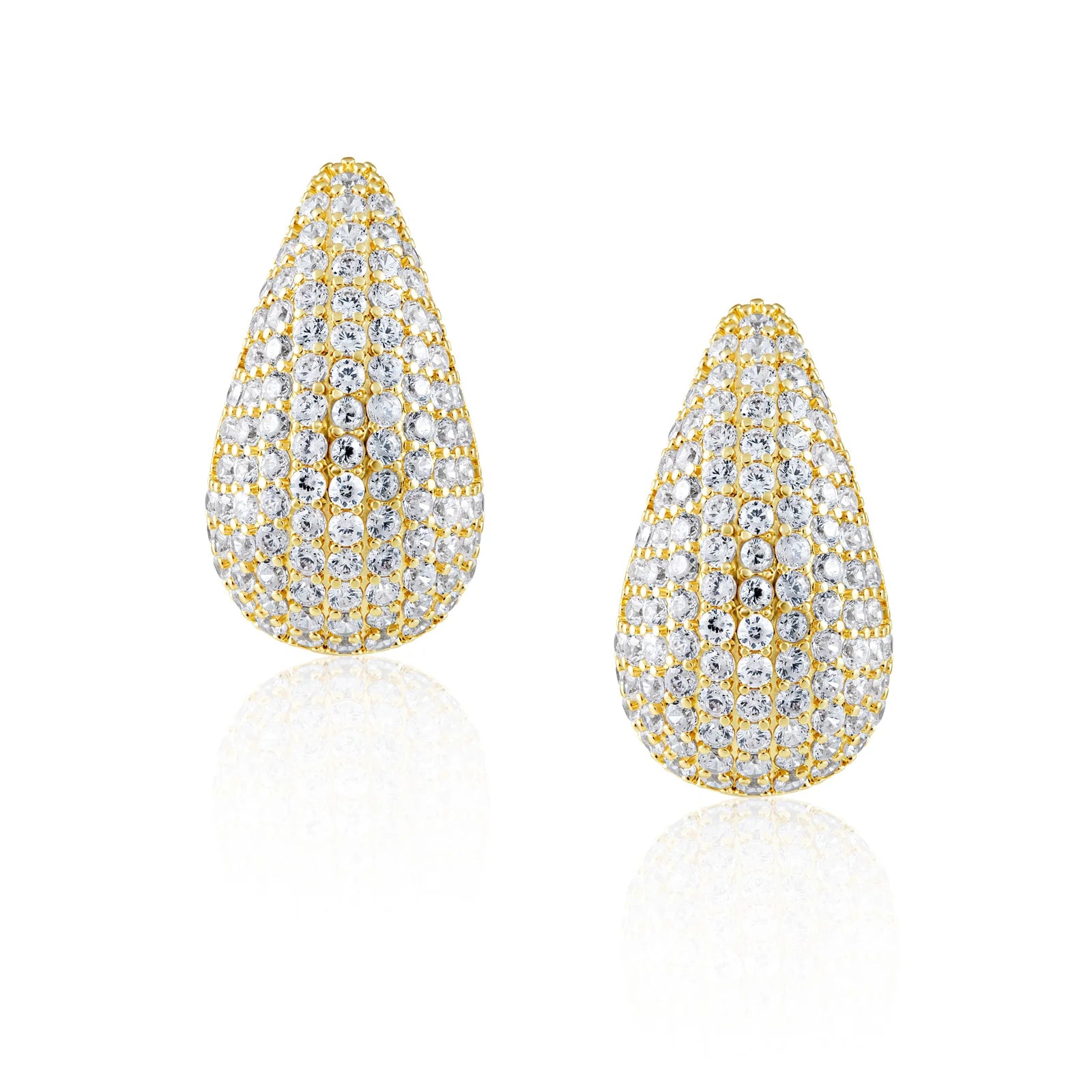 Celine CZ raindrop earrings - gold