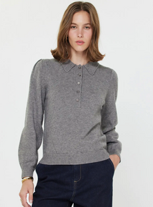 Polo Long Sleeve Sweater - fog