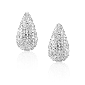 Celine CZ raindrop earrings - silver