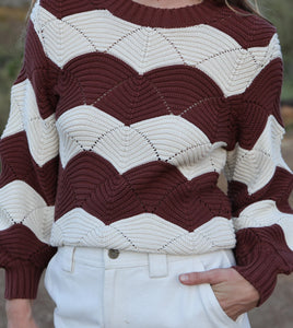 Kori sweater - ivory / terracotta