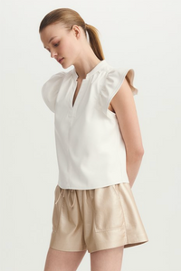 Venora top - brown suede