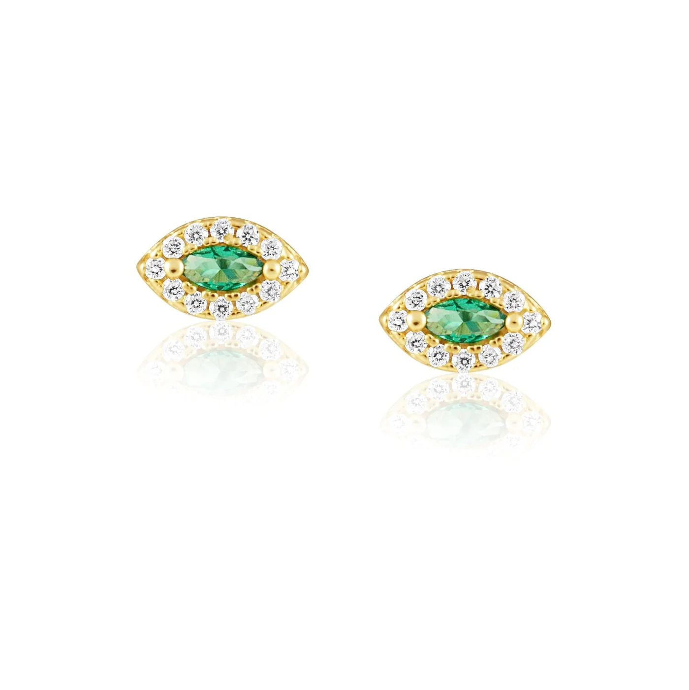 Alma emerald evil eye studs