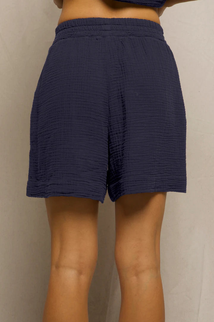 Lucca gauze shorts - navy
