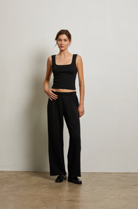 Nora french terry easy pull on pant - true black