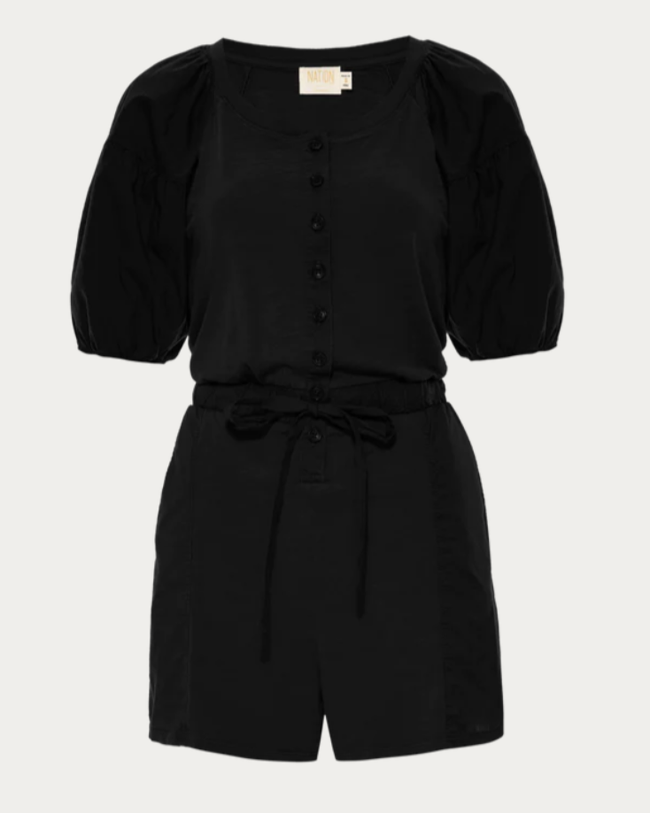 Garner combo romper - jet black