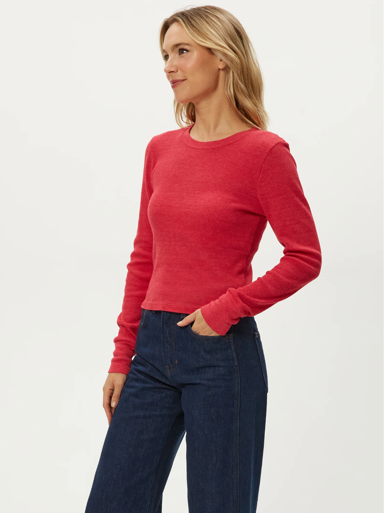 Palmer thermal cropped tee - poppy