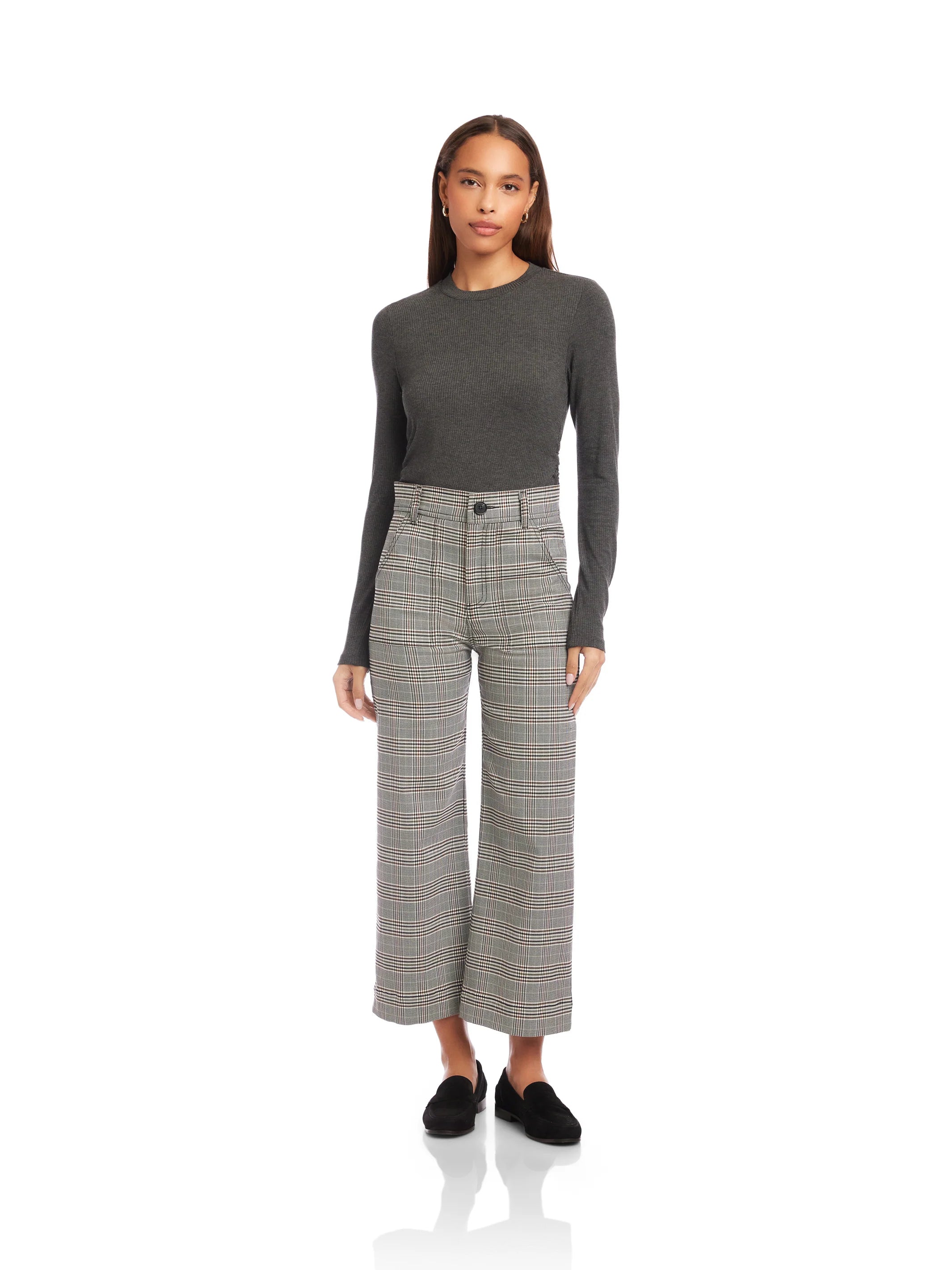 Rylee crop pants - plaid