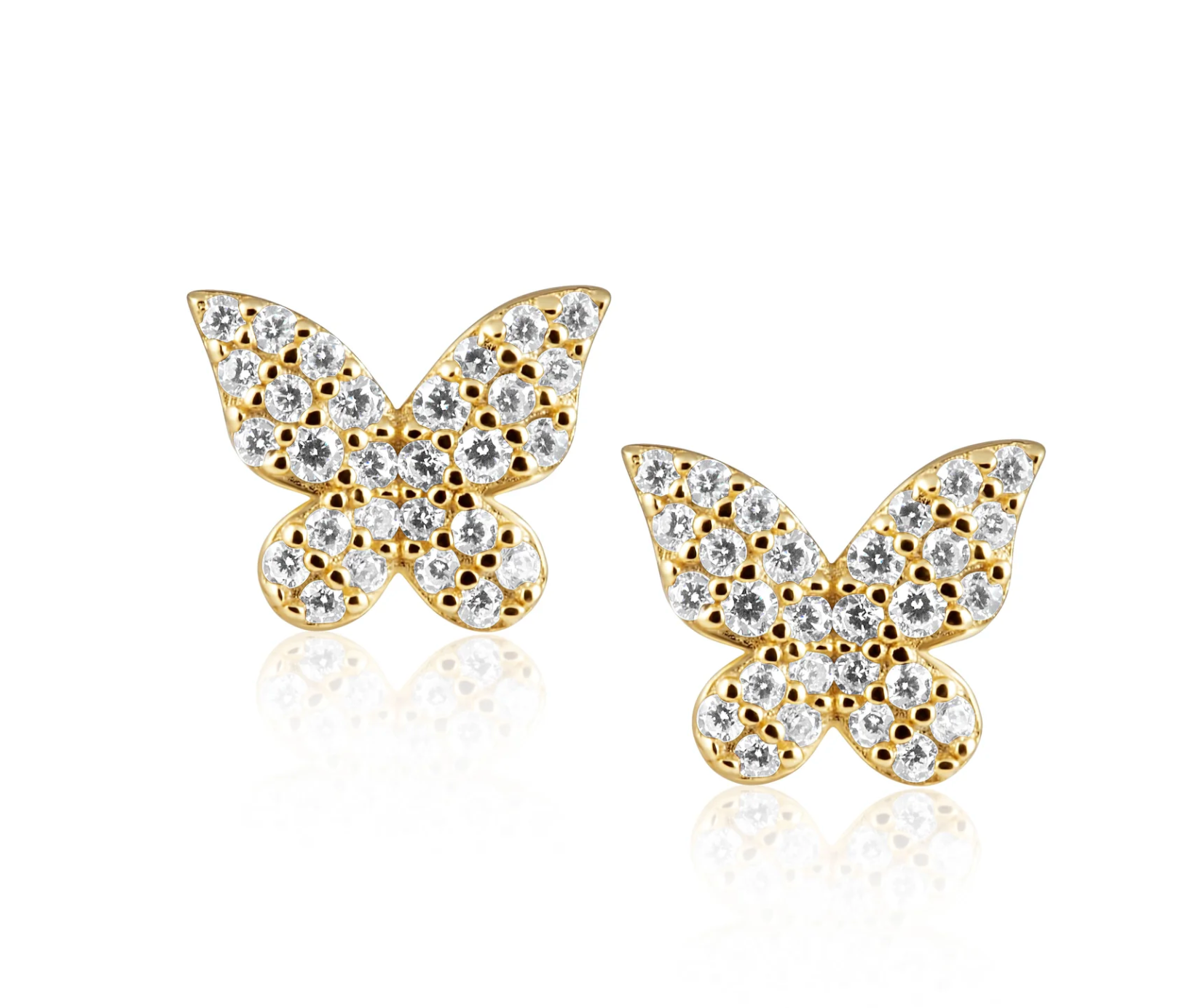 Elsie pave butterfly studs - gold