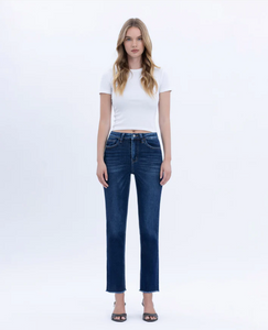 T5354 - Super High Rise Slim Straight Jeans - growing light
