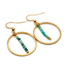 Hubei Turquoise "A" and Gold Hoop Delicate Earrings