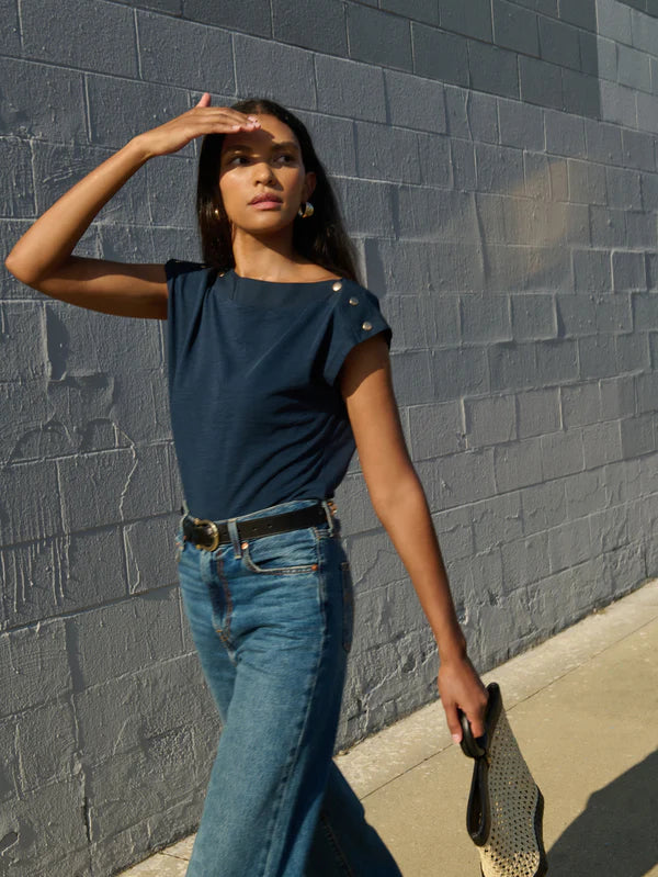 Brooks boatneck top - navy night sky