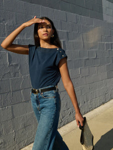 Brooks boatneck top - navy night sky