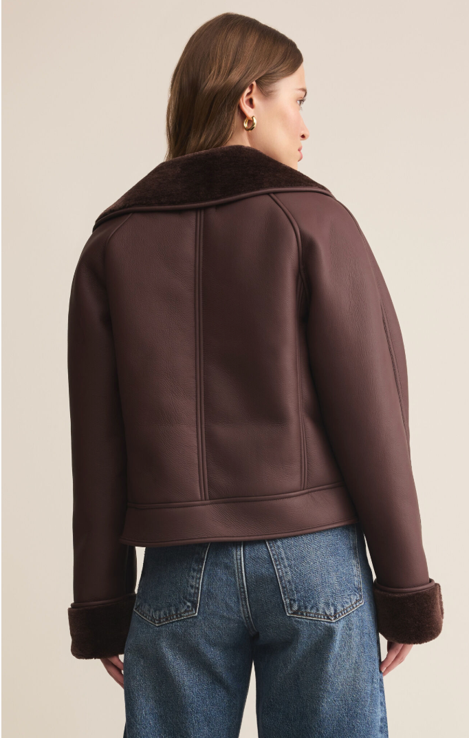 Locklin sherpa jacket - chocolate cherry
