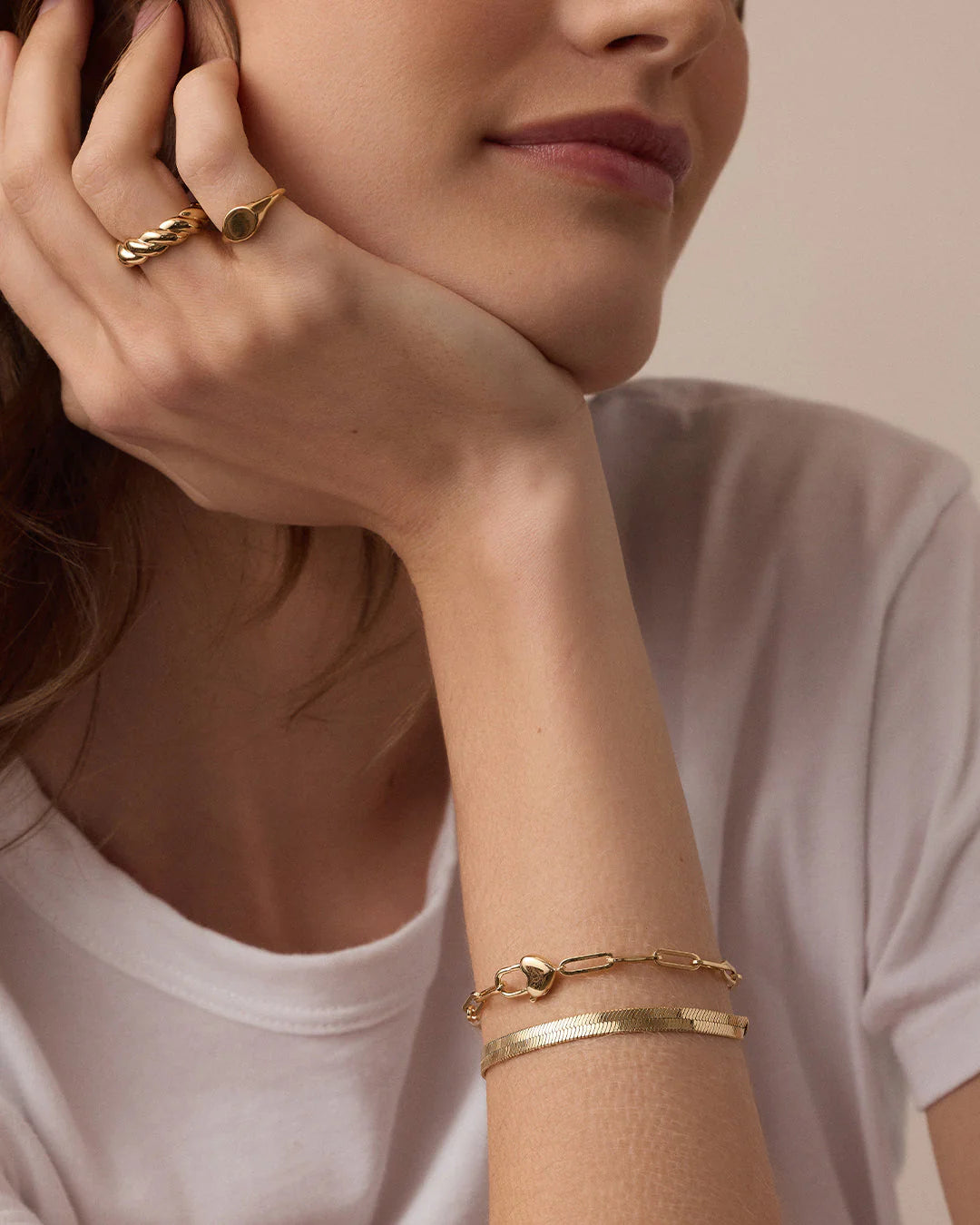 Heart padlock bracelet - gold