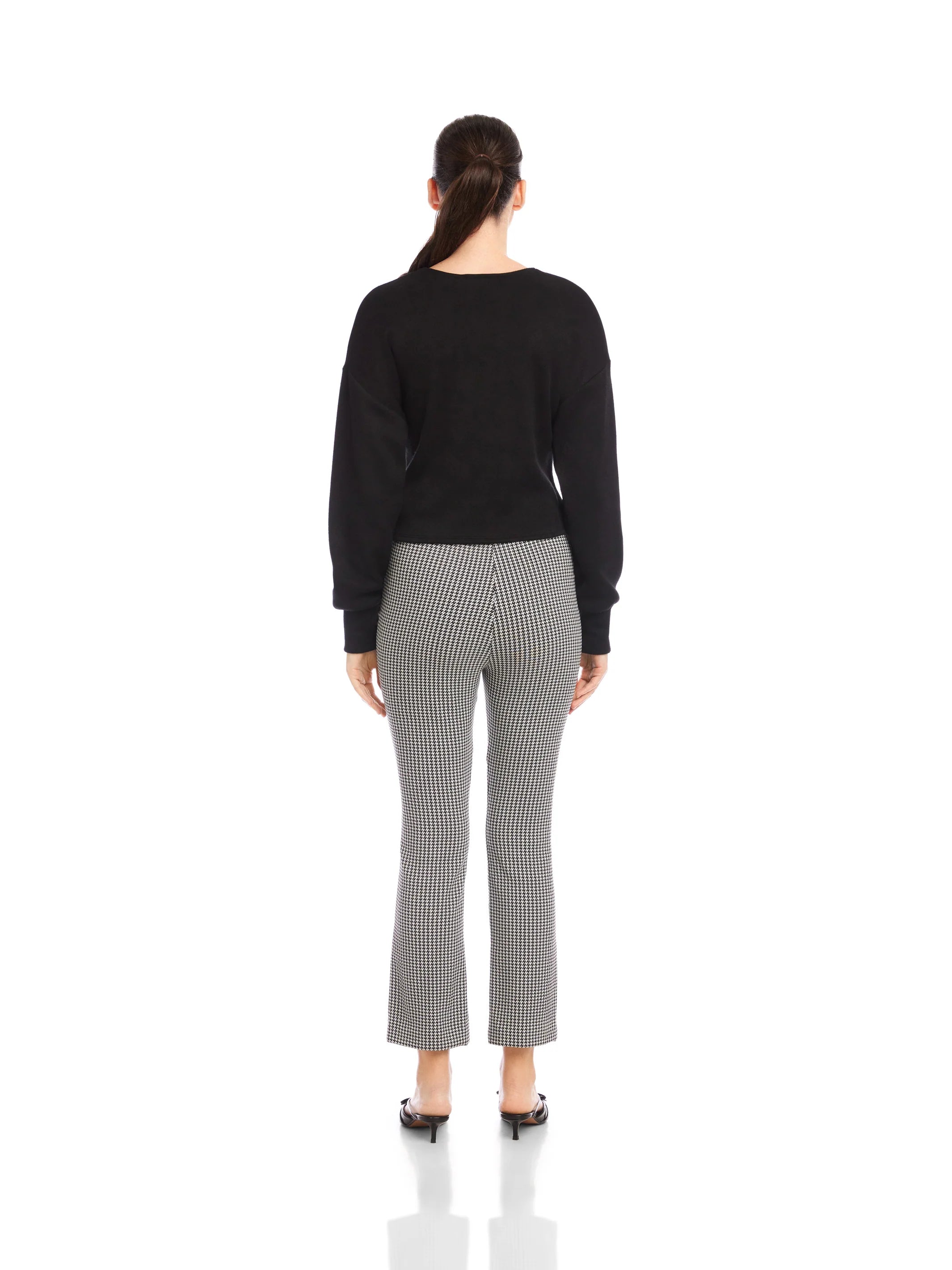 Sigourney Pintuck Pants - houndstooth
