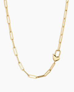 Heart padlock necklace - gold
