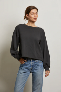 Zayne french terry pullover sweatshirt - vintage black
