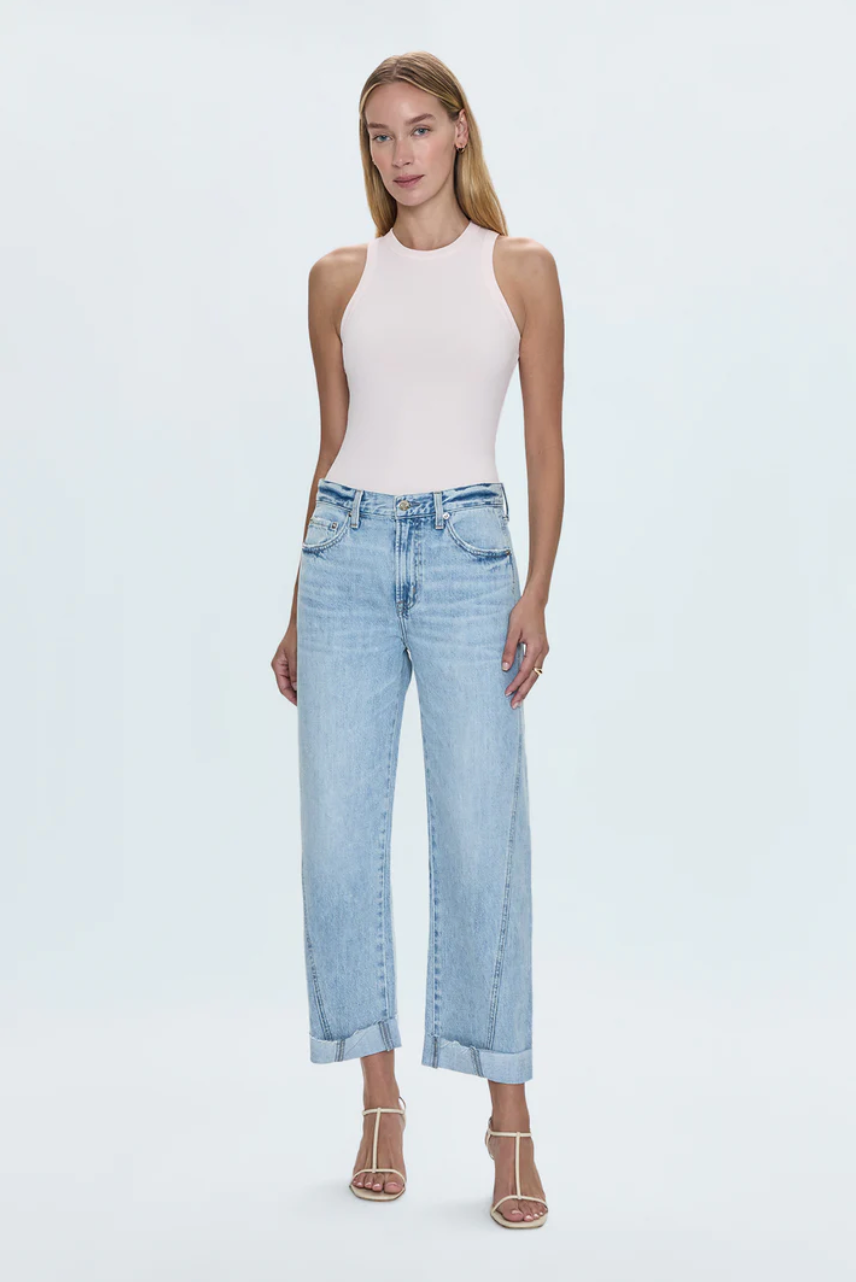 Kacey mid rise cuffed straight jeans - berkeley