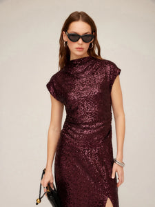 Gwennie Sequin Tank - eggplant
