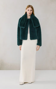 Kendell faux fur with scarf - midnight forest