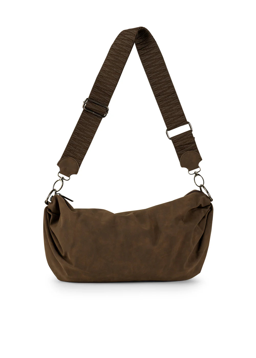 Ollie vegan suede sling bag - espresso
