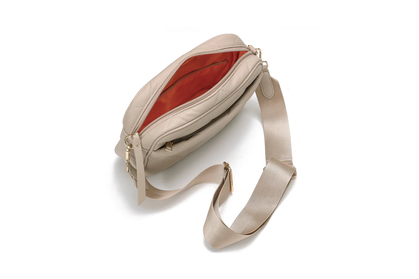 Noa pebbled cargo crossbody - fawn
