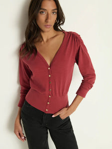 Colette cardigan top - russet