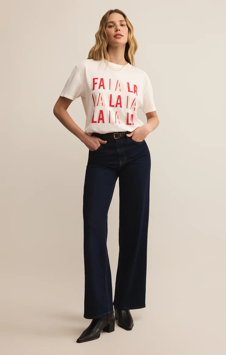 Falalala Boyfriend Tee - sea salt