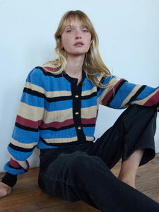 Carmela cardigan - velour multi stripe
